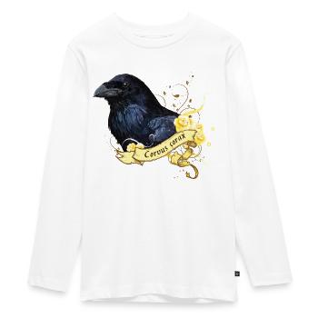 Corbeau - T-shirt manches longues Premium Ado - blanc - Devant - AI Model Kid Female (0cm)