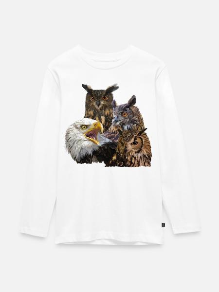 Greifvögel - Teenager Premium Bio Langarmshirt - Weiß
