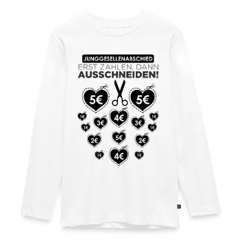Junggesellenabschied Ausschneiden! - Teenager Premium Bio Langarmshirt - Weiß - Vorne - AI Model Kid Female (0cm)