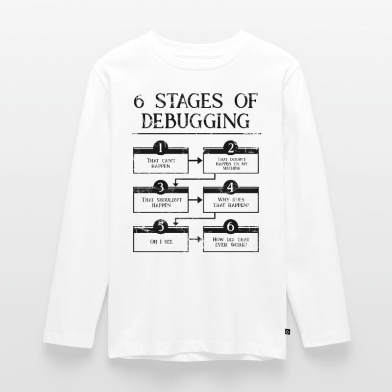6 Schritte zum Debuggen der Computerprogrammiercodierung Teenager Premium Bio Langarmshirt