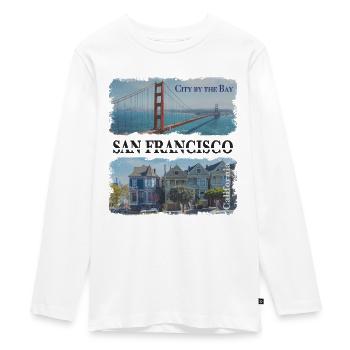 San Francisco - Teenager Premium Organic Long Sleeve Shirt - white - Front - AI Model Kid Female (0cm)