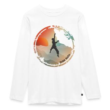 Free solo climber - Teenager Premium Organic Long Sleeve Shirt - white - Front - AI Model Kid Female (0cm)
