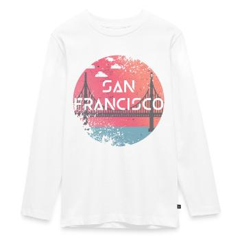 San Francisco - Teenager Premium Organic Long Sleeve Shirt - white - Front - AI Model Kid Female (0cm)