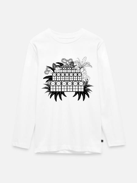 Jungle Soundsystem Bass - Teenager Premium Bio Langarmshirt - Weiß
