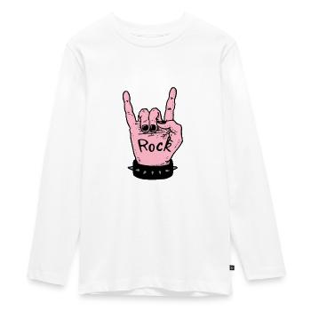 ROCK! - Teenager Premium Organic Long Sleeve Shirt - white - Front - AI Model Kid Female (0cm)