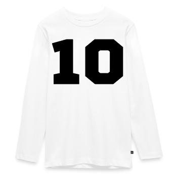 10 - Teenager Premium Bio Langarmshirt - Weiß - Vorne - AI Model Kid Female (0cm)