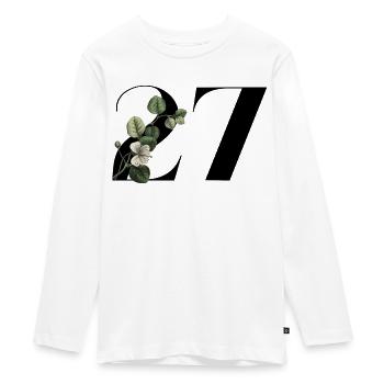 Numéro 27 floral vert -27e anniversaire floral - T-shirt manches longues Premium Ado - blanc - Devant - AI Model Kid Female (0cm)