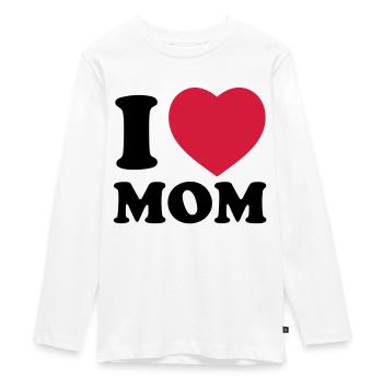 i_love_mom - Teenager Premium Bio Langarmshirt - Weiß - Vorne - AI Model Kid Female (0cm)