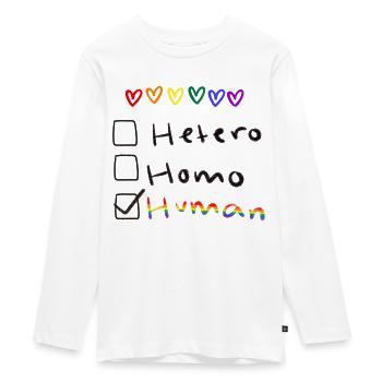 Equality - Teenager Premium Bio Langarmshirt - Weiß - Vorne - AI Model Kid Female (0cm)