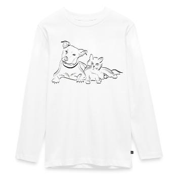 Chien | | pour chats Beau design - T-shirt manches longues Premium Ado - blanc - Devant - AI Model Kid Female (0cm)