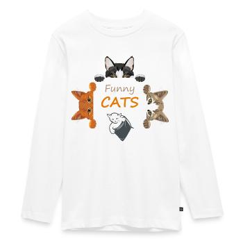 Lustige Spionagekatzen - Teenager Premium Bio Langarmshirt - Weiß - Vorne - AI Model Kid Female (0cm)