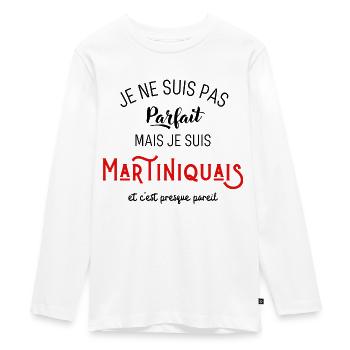 Pas parfait mais martiniquais - T-shirt manches longues Premium Ado - blanc - Devant - AI Model Kid Female (0cm)