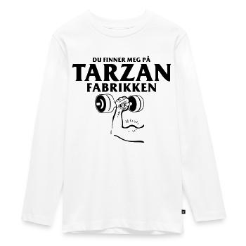Sie finden mich in der Fabrik - Teenager Premium Bio Langarmshirt - Weiß - Vorne - AI Model Kid Female (0cm)