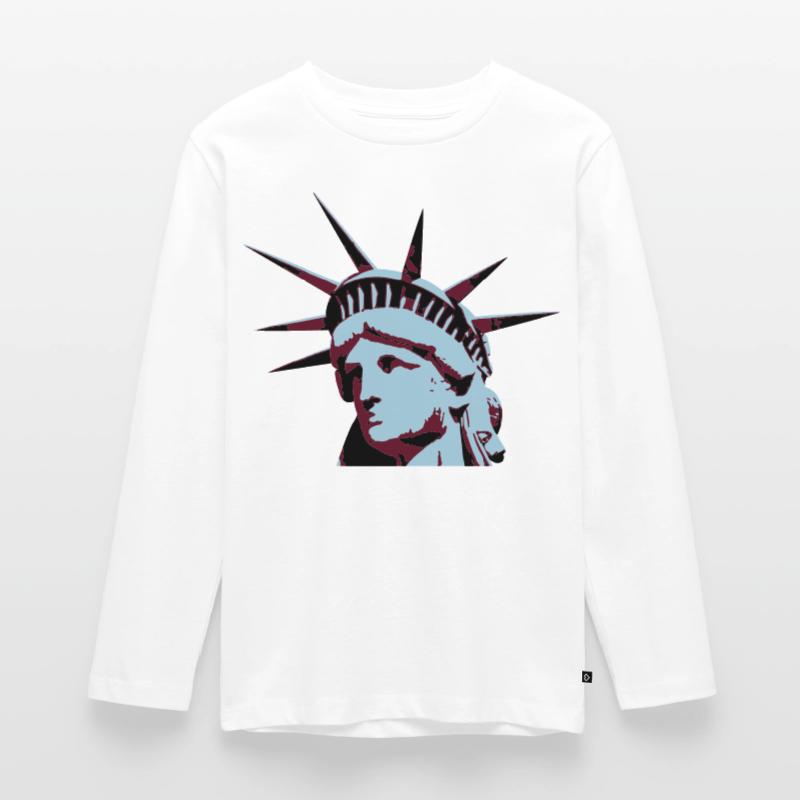 Lady Liberty Teenager Premium Organic Long Sleeve Shirt