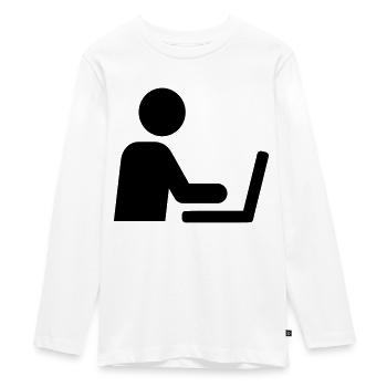 Computer - Teenager Premium Organic Long Sleeve Shirt - white - Front - AI Model Kid Female (0cm)
