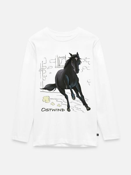 Ostwind Hengst Ostwind im Galopp - Teenager Premium Bio Langarmshirt - Weiß