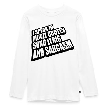parler des paroles et du sarcasme - T-shirt manches longues Premium Ado - blanc - Devant - AI Model Kid Female (0cm)