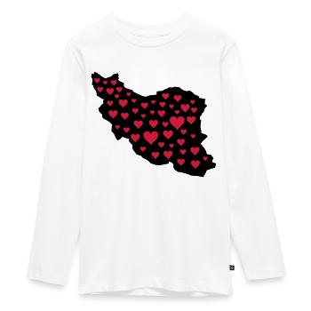 iran_liebe_02 - Teenager Premium Organic Long Sleeve Shirt - white - Front - AI Model Kid Female (0cm)