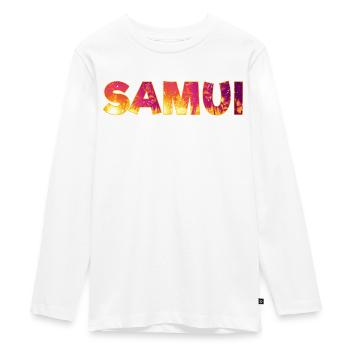Souvenir de vacances de l’île Koh Samui en Thaïlande - T-shirt manches longues Premium Ado - blanc - Devant - AI Model Kid Female (0cm)