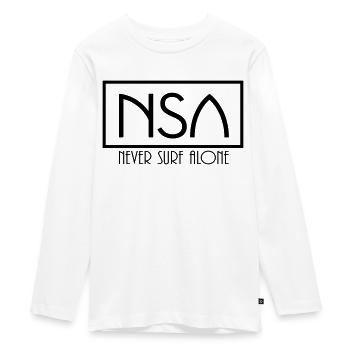 never surf alone - Teenager Premium Bio Langarmshirt - Weiß - Vorne - AI Model Kid Female (0cm)