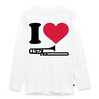 Posaune - Teenager Premium Bio Langarmshirt - Weiß - Vorne - AI Model Kid Female (0cm)