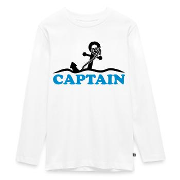 Ancre sous l'eau vagues capitaine conception - T-shirt manches longues Premium Ado - blanc - Devant - AI Model Kid Female (0cm)