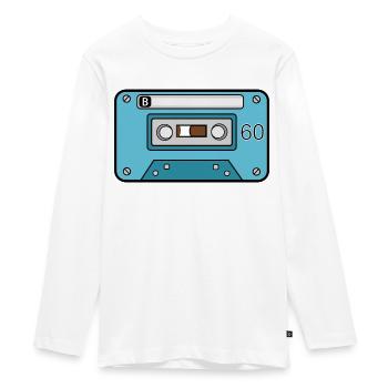 60s Music Cassette - Teenager Premium Organic Long Sleeve Shirt - white - Front - AI Model Kid Female (0cm)