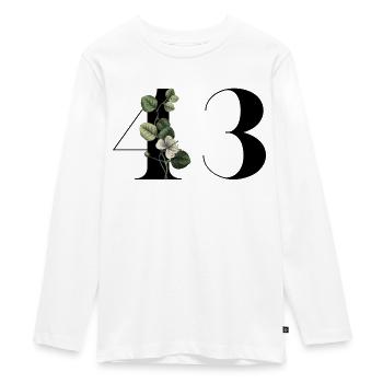 Numéro 43 floral vert - 43e anniversaire floral - T-shirt manches longues Premium Ado - blanc - Devant - AI Model Kid Female (0cm)