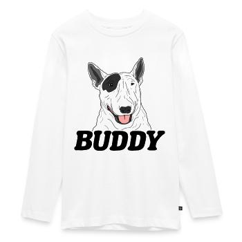 Bullterrier - Teenager Premium Bio Langarmshirt - Weiß - Vorne - AI Model Kid Female (0cm)