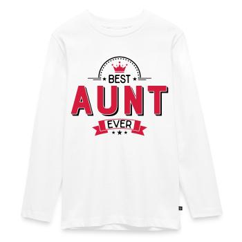 tante - T-shirt manches longues Premium Ado - blanc - Devant - AI Model Kid Female (0cm)