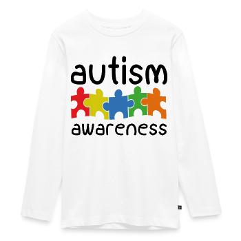 Sensibilisation à l’autisme - T-shirt manches longues Premium Ado - blanc - Devant - AI Model Kid Female (0cm)