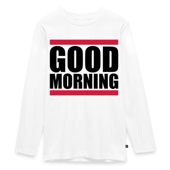 Good Morning Bar - Teenager Premium Organic Long Sleeve Shirt - white - Front - AI Model Kid Female (0cm)