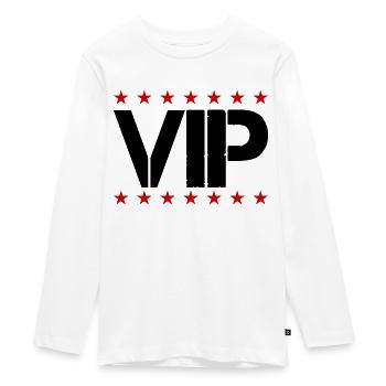 vip - Teenager Premium Bio Langarmshirt - Weiß - Vorne - AI Model Kid Female (0cm)