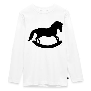 Rocking Horse - Teenager Premium Organic Long Sleeve Shirt - white - Front - AI Model Kid Female (0cm)