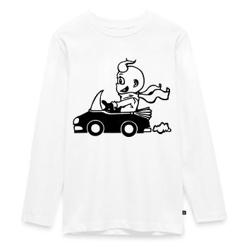 Der Cabrio-Fahrer - Teenager Premium Bio Langarmshirt - Weiß - Vorne - AI Model Kid Female (0cm)