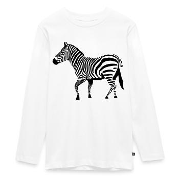 zebra Zeichnung Zebra-Vektor-Savanne - Teenager Premium Bio Langarmshirt - Weiß - Vorne - AI Model Kid Female (0cm)