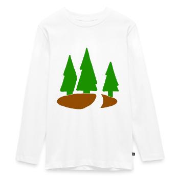 Conifère arbre de noël sapin forêt sapin - T-shirt manches longues Premium Ado - blanc - Devant - AI Model Kid Female (0cm)