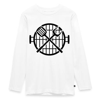 grill - Teenager Premium Organic Long Sleeve Shirt - white - Front - AI Model Kid Female (0cm)