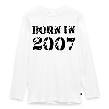 Born in 2007 - Teenager Premium Bio Langarmshirt - Weiß - Vorne - AI Model Kid Female (0cm)