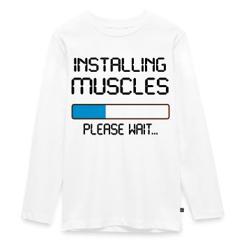 installing muscles - T-shirt manches longues Premium Ado - blanc - Devant - AI Model Kid Female (0cm)