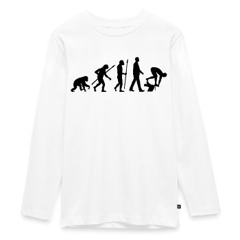 evolution_schwimmer_102012_a_1c - Teenager Premium Bio Langarmshirt - Weiß - Vorne - AI Model Kid Female (0cm)