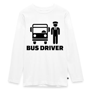 Bus driver - Teenager Premium Organic Long Sleeve Shirt - white - Front - AI Model Kid Female (0cm)