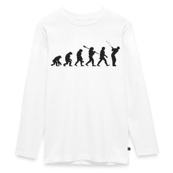 Golf Evolution Retro Geschenk für Golfer - Teenager Premium Bio Langarmshirt - Weiß - Vorne - AI Model Kid Female (0cm)