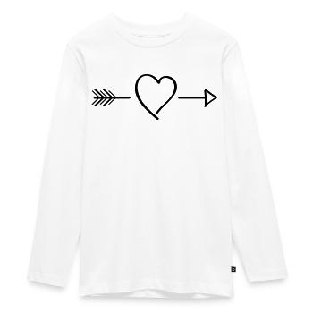 heart - Teenager Premium Bio Langarmshirt - Weiß - Vorne - AI Model Kid Female (0cm)