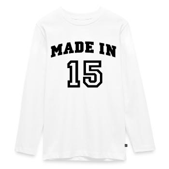 mp_madein15a - Teenager Premium Bio Langarmshirt - Weiß - Vorne - AI Model Kid Female (0cm)