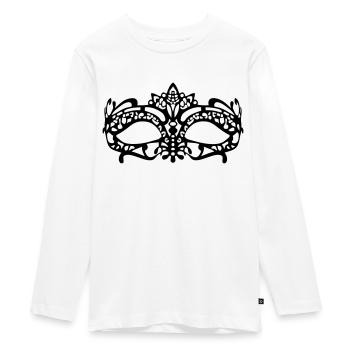 Maske - Teenager Premium Bio Langarmshirt - Weiß - Vorne - AI Model Kid Female (0cm)