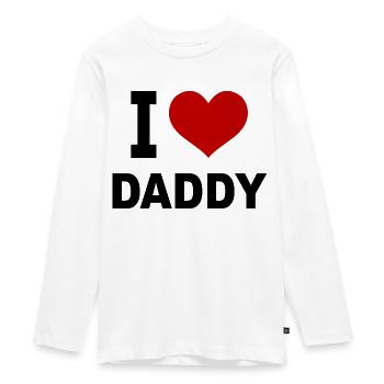 I love Daddy - Teenager Premium Organic Long Sleeve Shirt - white - Front - AI Model Kid Female (0cm)