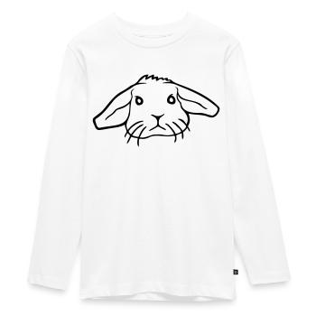 Hase Kaninchen Häschen Nagetier Kleintier niedlich - Teenager Premium Bio Langarmshirt - Weiß - Vorne - AI Model Kid Female (0cm)