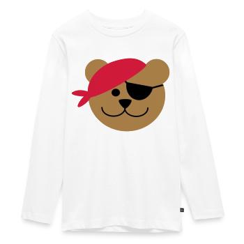Piratenbär - Teenager Premium Bio Langarmshirt - Weiß - Vorne - AI Model Kid Female (0cm)