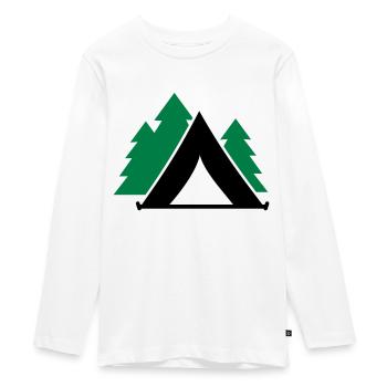 Zelt - Teenager Premium Bio Langarmshirt - Weiß - Vorne - AI Model Kid Female (0cm)